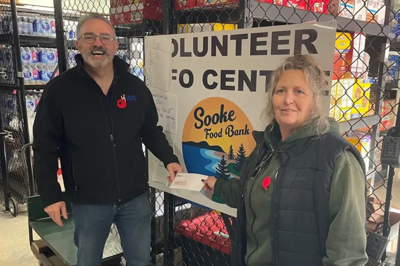 Van Isle Windows donates to Sooke Food Bank